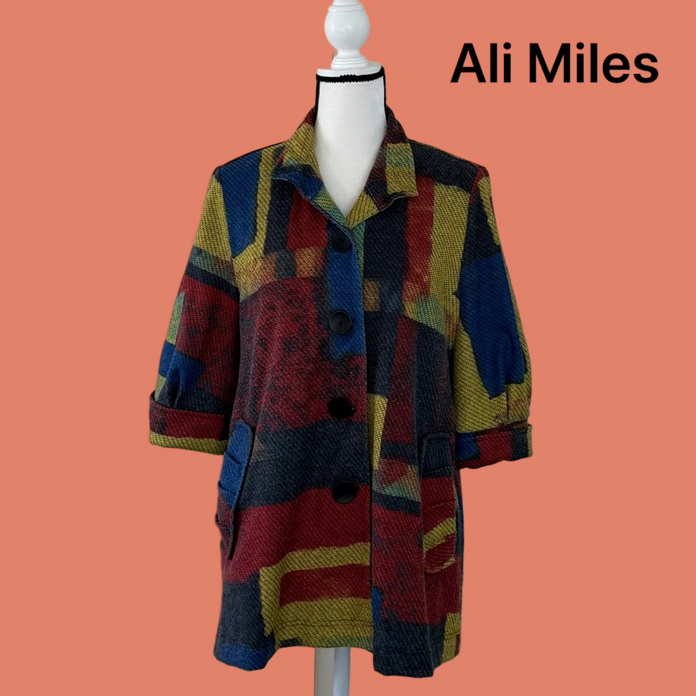 Ali Miles Multicolor Abstract Blazer S NWOT